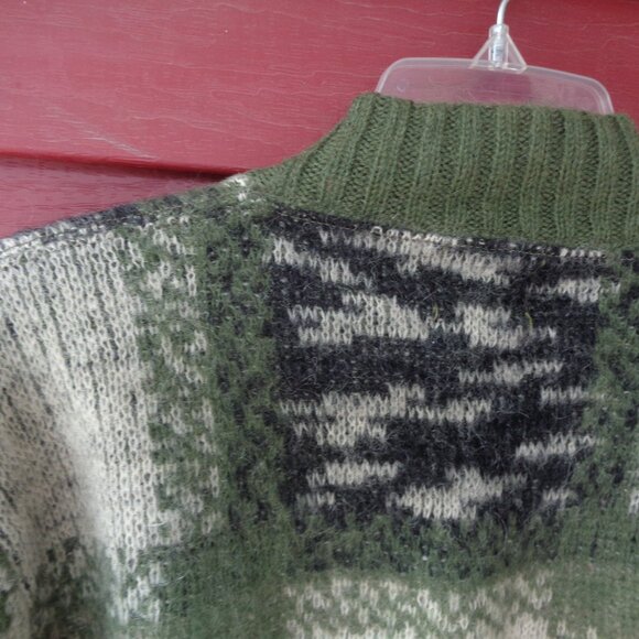 Vintage PENNEY'S TOWNCRAFT WOOL & MOHAIR SWEATER - M Camo Plaid - Picture 6 of 6